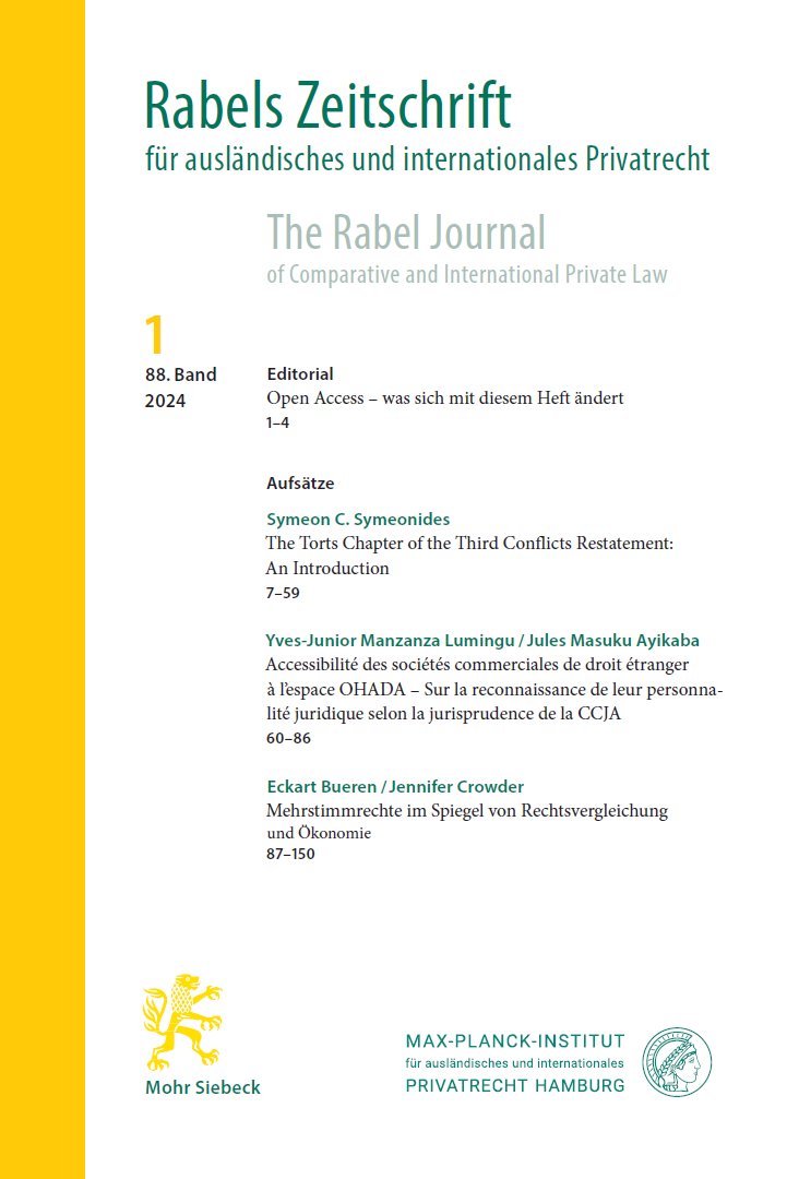 The Rabel Journal of Comparative and International Private Law &ndash; Rabel Journal