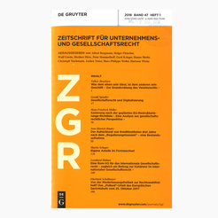 Sample cover of the magazine "Zeitschrift für Unternehmens- und Gesellschaftsrecht (ZGR)"