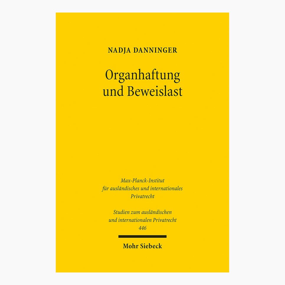 Cover of the publikation "Organhaftung und Beweislast" by Nadja Danninger, published 2020