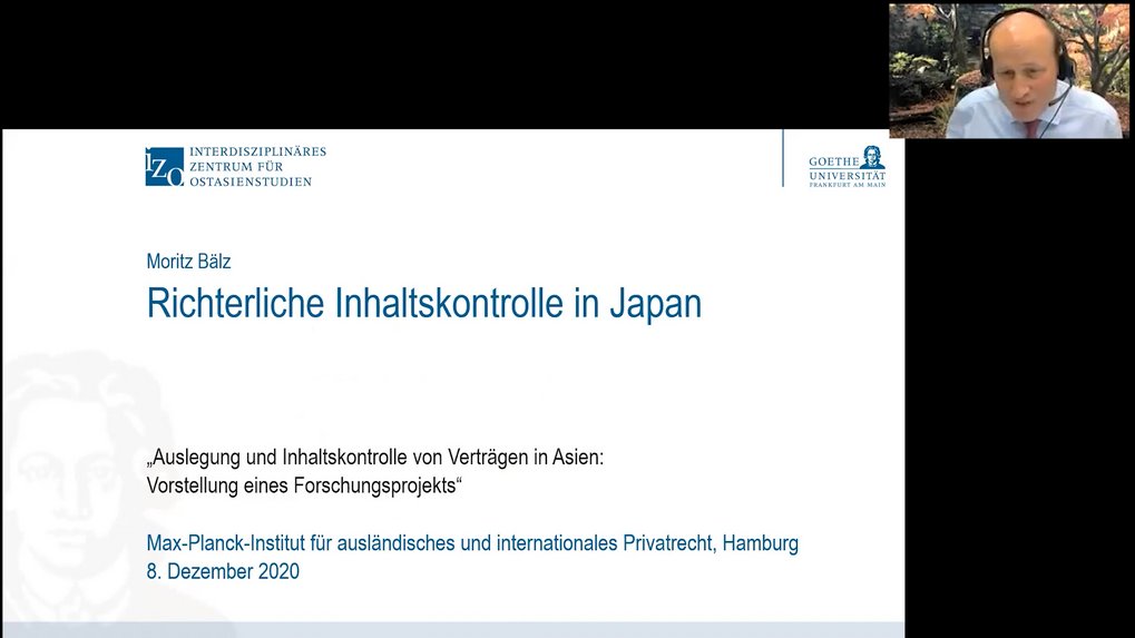Prof. Dr. Moritz Bälz: Richterliche Inhaltskontrolle in Japan