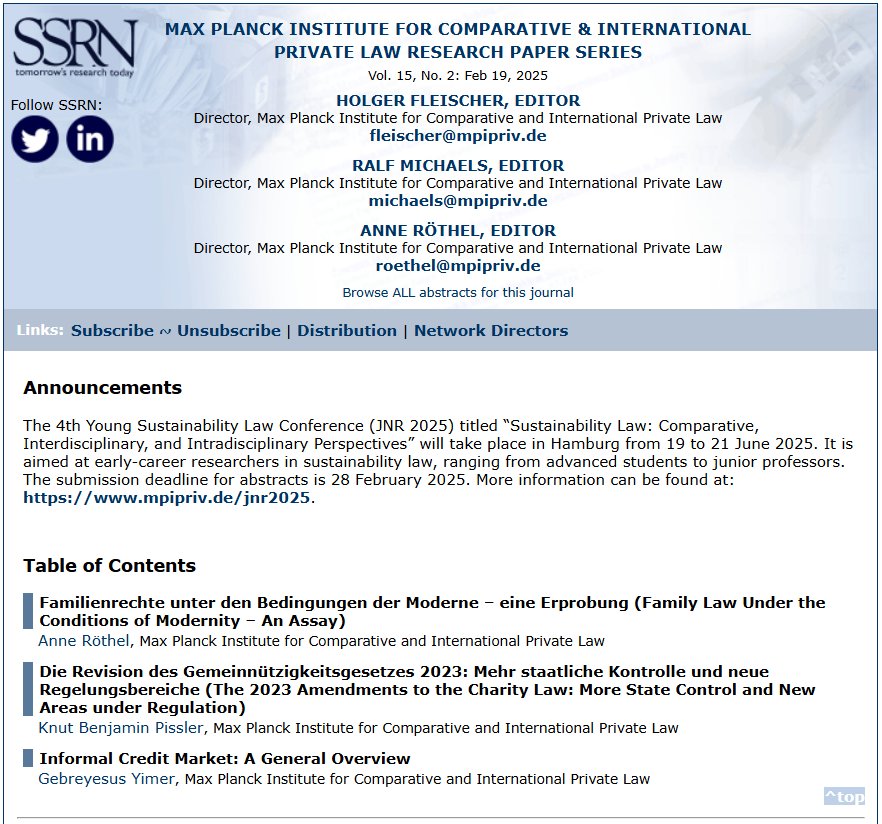 <span><span><span>Max Planck Private Law Research Paper Series &ndash; RPS/SSRN</span></span></span>