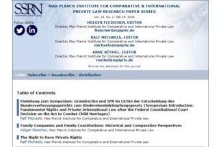 Max Planck Private Law Research Paper Series &ndash; RPS/SSRN