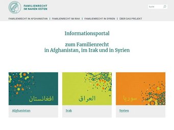 2017 richtet die Forschungsgruppe „Das Recht Gottes im Wandel“ ein Informationsportal für Rechtspraktiker*innen zum Familienrecht in Syrien ein. Dieses wird später um das Familienrecht im Irak und Afghanistan erweitert. 2017 richtet die Forschungsgruppe „Das Recht Gottes im Wandel“ ein Informationsportal für Rechtspraktiker*innen zum Familienrecht in Syrien ein. Dieses wird später um das Familienrecht im Irak und Afghanistan erweitert.