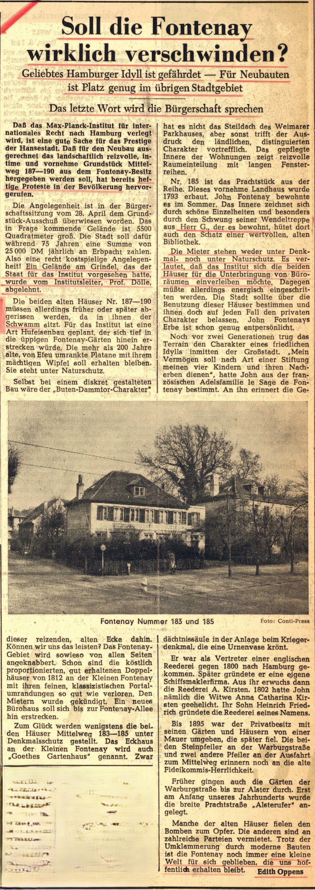 Artikel Welt Mai 1956