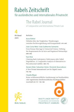 RabelsZ Cover Jahrgang 89 (2025) / Heft 4