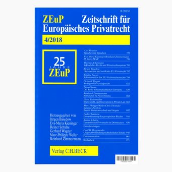 Beispielcover der Zeitschrift "Zeitschrift für Europäisches Privatrecht (ZEuP)" Beispielcover der Zeitschrift "Zeitschrift für Europäisches Privatrecht (ZEuP)"